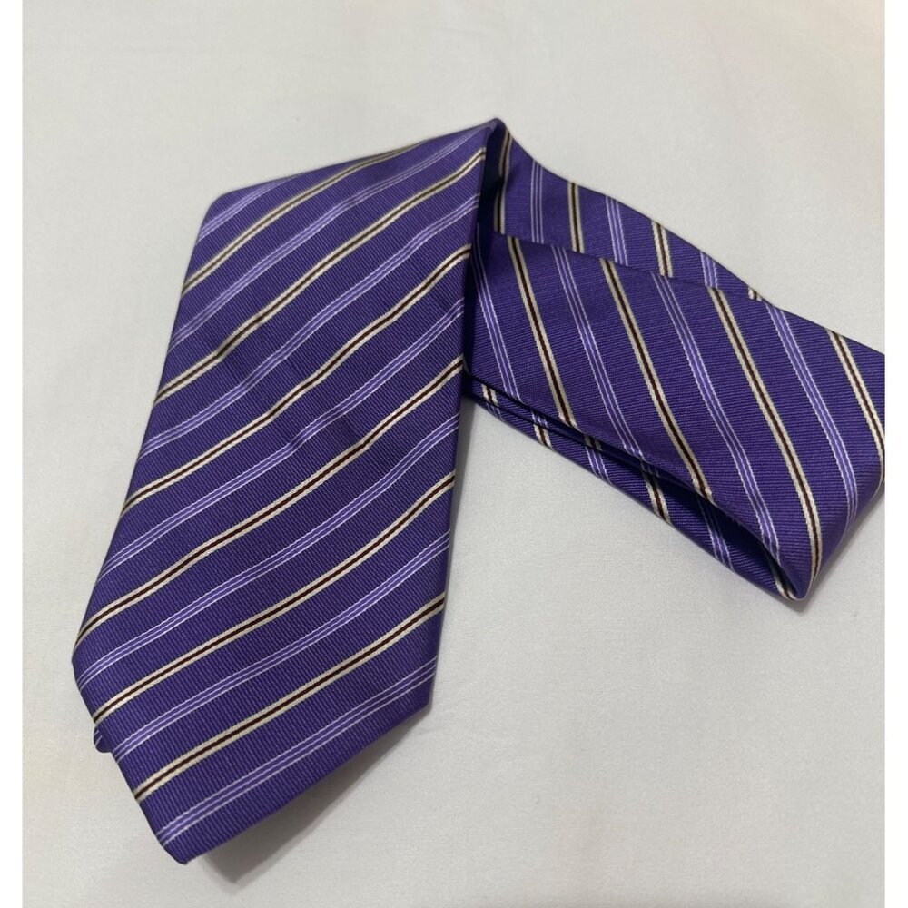 Paul Smith London Purple Striped Silk Tie